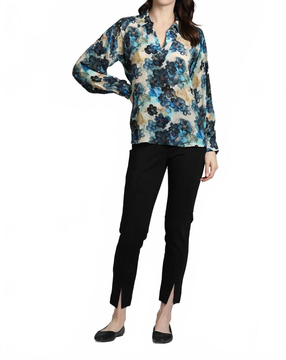 NEW APNY pull-on ponte pant with split hem in black
